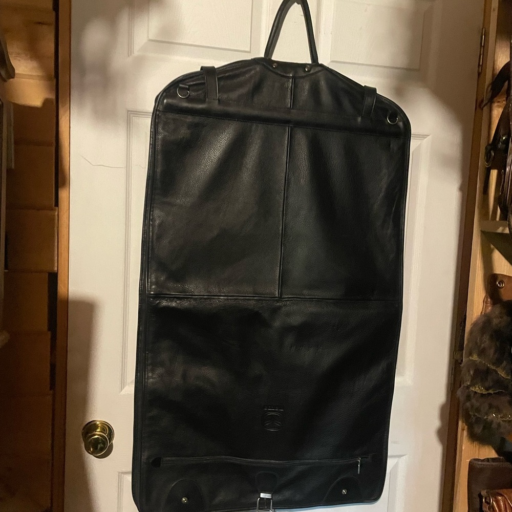 Roots leather garment bag